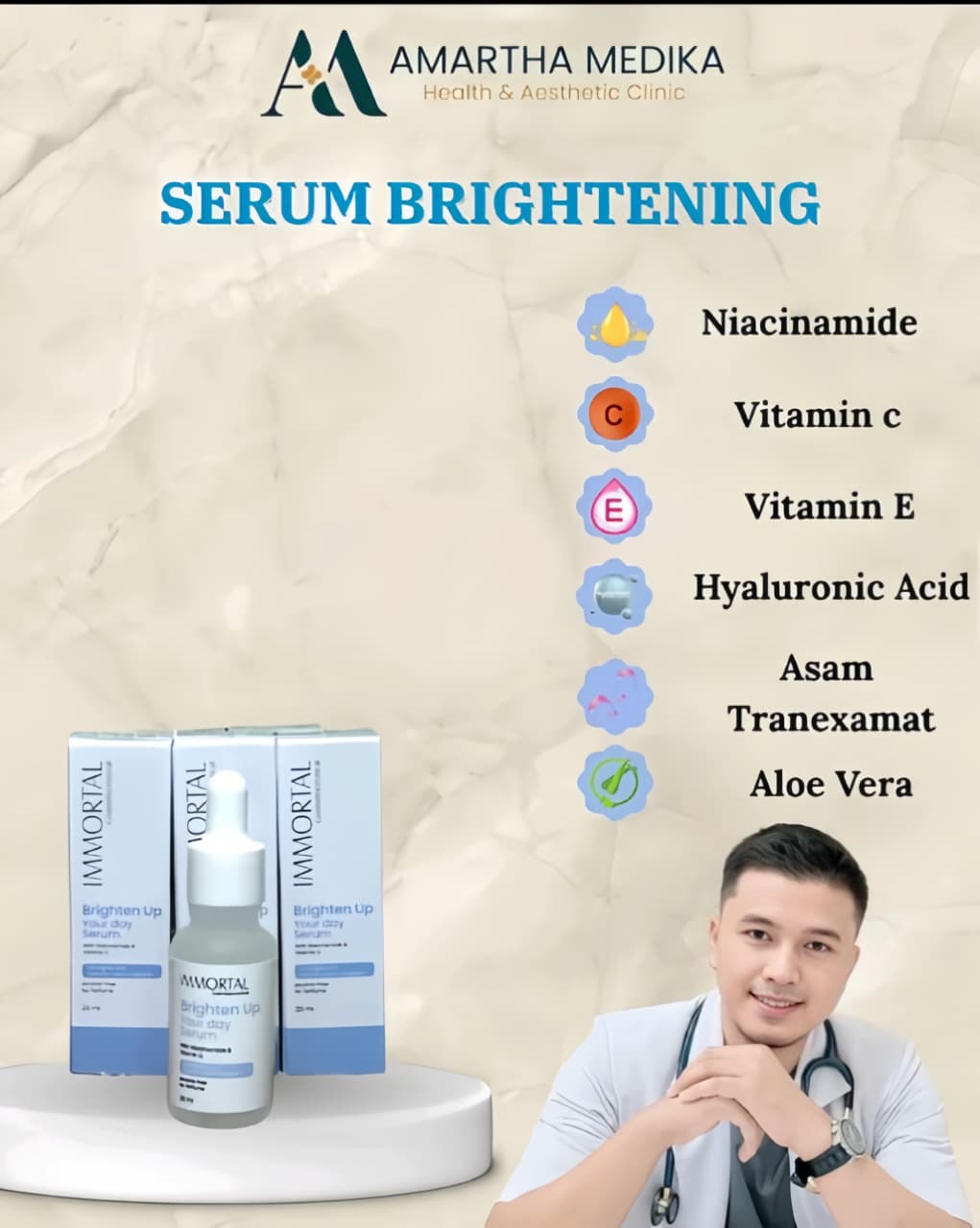 Produk Skincare Serum Brightening dari Amartha Medika